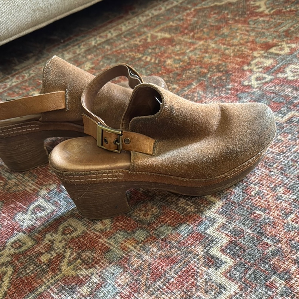 Women's Brown Suede Clogs